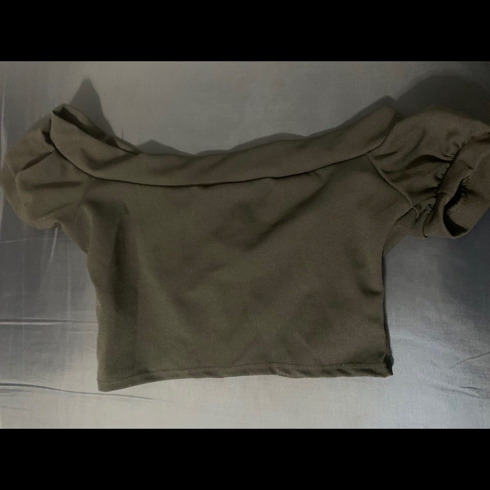 Black Dressy Crop Top - Picture 2 of 3